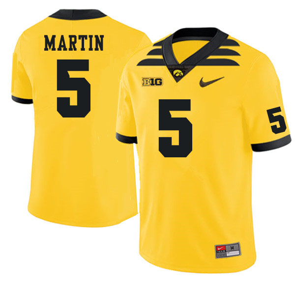 Men #5 Oliver Martin Iowa Hawkeyes College Football Jerseys Sale-Gold